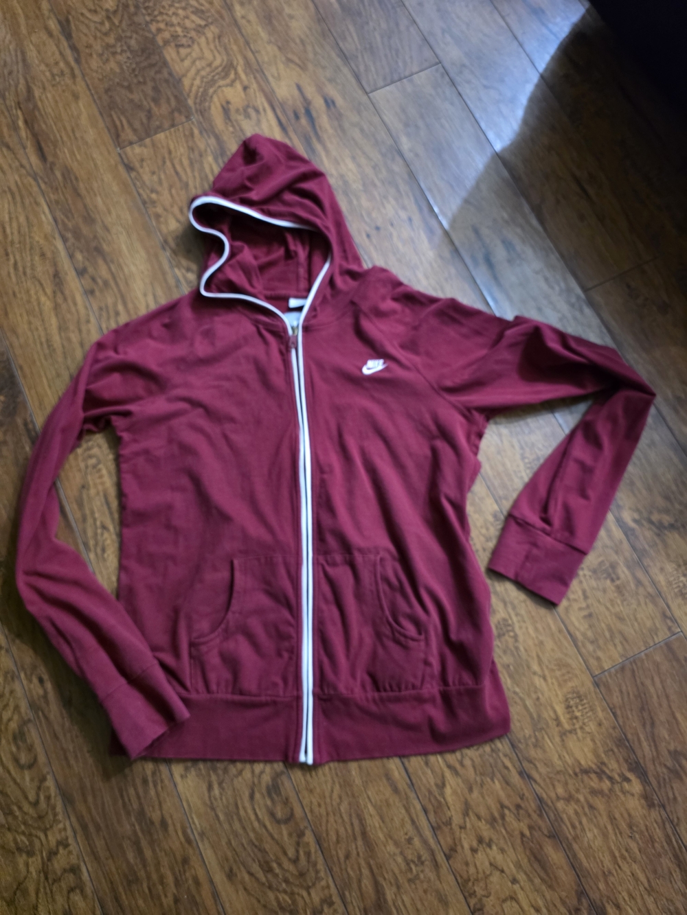 Nike Women’s Maroon Full-Zip Hoodie XL Vintage